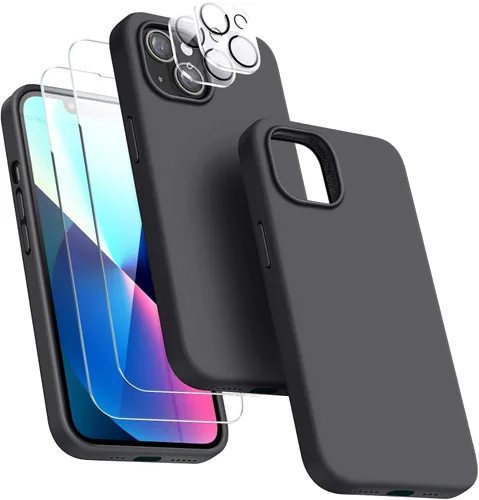 Vista 9 de Dssairo Funda 5 en 1 Diseñada para iPhone 13, con Paquete de 2 Protectores de Pantalla, Paquete de 2 Protectores de Lente de Cámara, Funda Verde