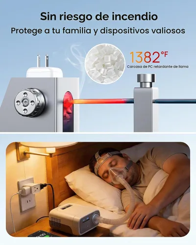 Vista 5 de TROND Adaptador de salida de 2 clavijas a 3 clavijas, extensor de salida de pared de múltiples enchufes, divisor de enchufe de 3 vías, expansor