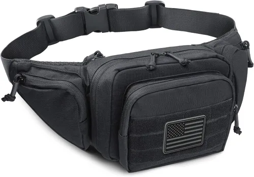 Vista 8 de LIVANS Cangurera de transporte oculto, bolsa táctica para pistola de transporte para hombre, funda de ocultación para armas de 1911 y G 17, 19, 20