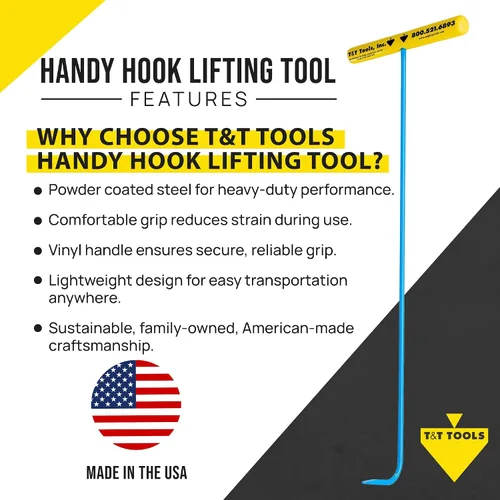 Vista 2 de Handy Hook - Estándar - Extremo de gancho individual (1 paquete - 30 pulgadas gancho práctico - extremo de gancho individual) Solid Steel
