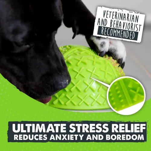 Vista 2 de Cuenco para lamer interactivo para perros Mighty Paw, de silicona libre de BPA, alivio de la ansiedad, apto para lavavajillas, 2 modos, 4 texturas