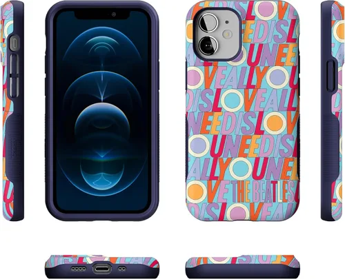 Vista 9 de Casely Funda para iPhone 12 Mini Todo lo que necesitas es amor Beatles Compatible con MagSafe Diseño protector audaz