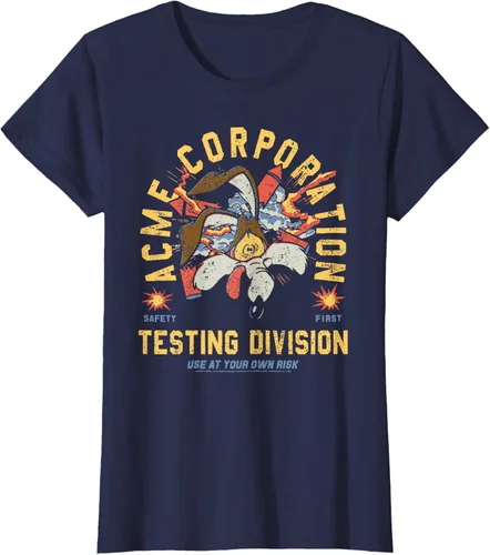 Vista 11 de Looney Tunes Wile E. Coyote Acme Co. Camiseta de la División de Pruebas Negro