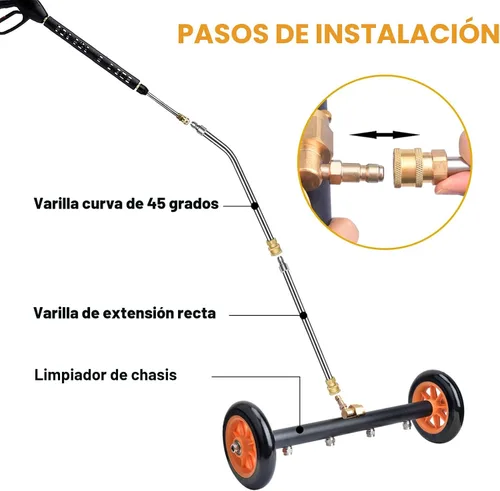 Vista 5 de EVEAGE Escoba de agua 2 en 1 para lavadora a presión del tren de rodaje de 16 pulgadas, accesorio para lavadora a presión debajo del automóvil