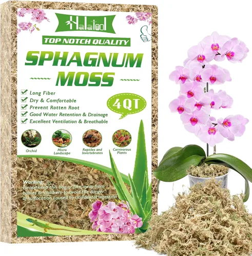 Vista 11 de Halatool - Musgo de esfagnum para plantas, 14 cuartos de galón de largo, secado de fibra de musgo de orquídea