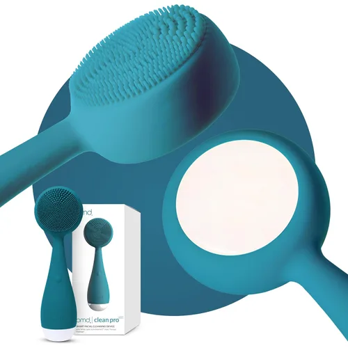 Vista 11 de Clean Pro - Electric Facial Cleansing Brush, Smart Facial Device with Silicone Brush & Heated Anti-Aging Aluminum, Gemstone, Precious Metal Massager
