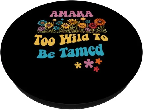 Vista 2 de AMARA Nombre Lindo Retro Niñas Wildflower AMARA Nombre PopSockets Estándar PopGrip