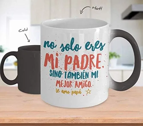 Vista 2 de Regalo para Papa Taza de Cafe Padre Vaso, taza café divertidas, tazas personalizadas, taza de café inspiradoras, taza con mensajes positivos.