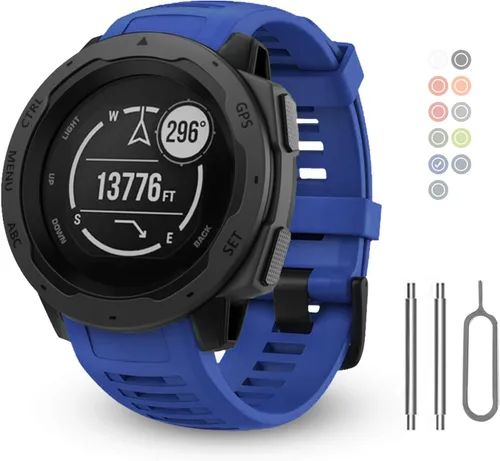Vista 19 de Correas de Repuesto para Relojes Garmin Instinct, Correa de Silicona Suave Compatible con Garmin Instinct 2/Solar/Tactical Verde militar