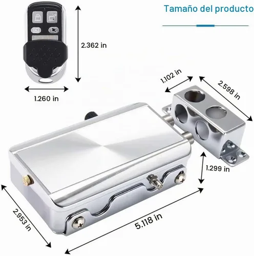 Vista 2 de Cerradura de puerta electrónica, sistema de control de acceso inalámbrico antirrobo inteligente para el hogar, seguridad sin llave, con 4 controles
