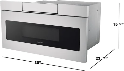Vista 10 de SHARP SMD3070ASY - Horno de microondas con cajón, 30 pulgadas, 1.2 pies cúbicos, 950 vatios, panel de control táctil en ángulo oculto con pantalla