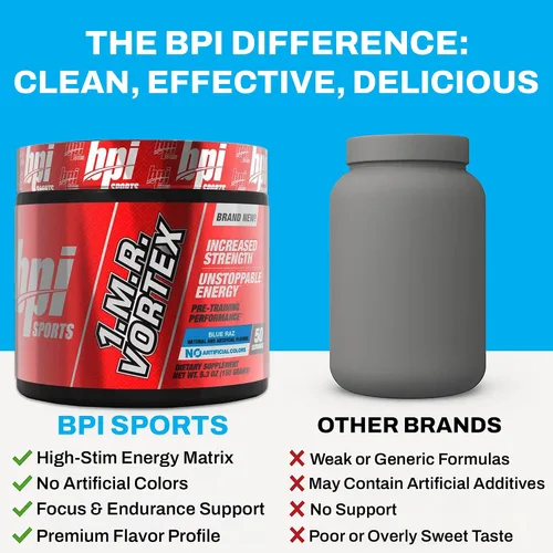 Vista 5 de BPI Sports 1.M.R Ultra Concentrado polvo para antes del ejercicio, 4.9 oz., Azul Raz, 1, 1