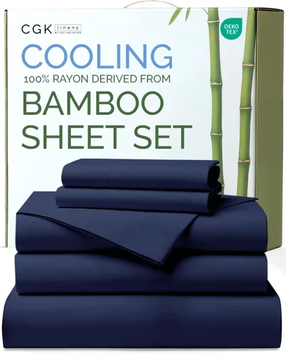 Vista 16 de Sábanas de bambú 100% rayón derivado de bambú, tamaño individual, sábanas refrescantes para individuales. Ropa de cama ultra suave, transpirable