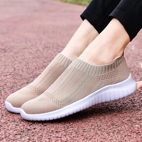 Vista 4 de konhill Zapatos deportivos antideslizantes para mujer, de malla transpirable, para trabajo, casuales, ligeros, para entrenamiento