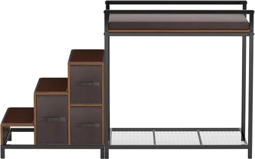 Vista 8 de GDLF Literas con ventana para perros, cama elevada para perros, plataforma de varios niveles con tapicería de espuma, almohadilla antideslizante