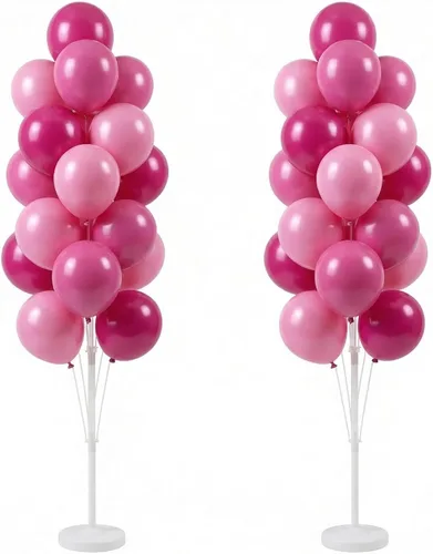 Vista 20 de Hiins Juego de 2 globos de confeti para árbol con base, decoración de poste para fiesta Bee Lemon,Wedding Baby Shower Party Decor,Includes a base