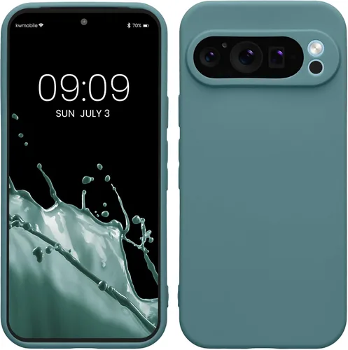 Vista 208 de kwmobile Funda compatible con Google Pixel 9 - Funda protectora delgada de TPU para teléfono - Acabado mate suave - Piedra antigua