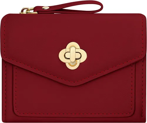 Vista 7 de BIAOTIE Cartera pequeña de piel para mujer, con bolsillo plegable, con bloqueo RFID, tarjetero de crédito, lindo bolso con bolsillo para monedas