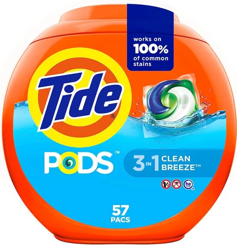 Vista 31 de Tide PODS detergente para ropa en cápsulas, removedor de manchas 3 en 1, combatiente de olores, protector de color, 42 unidades, compatible con HE