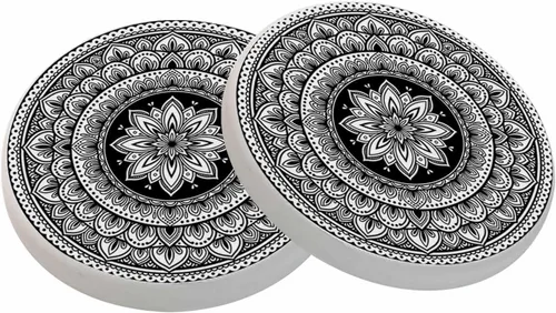 Vista 27 de oFloral Juego de 2 posavasos con diseño de calavera para bebidas, diseño de árbol blando de pájaros, creativos, para decoración del hogar, 4