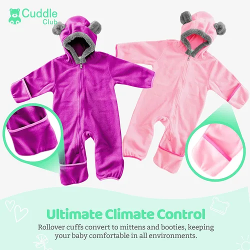 Vista 112 de Enterizo de vellón para bebé, rómper de una sola pieza con capucha para niños, ropa para exteriores, chaqueta infantil