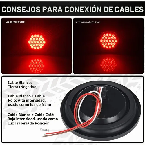 Vista 7 de LINKITOM Luces redondas de remolque de 4 pulgadas, 24 luces LED superbrillantes de freno/trasera, IP67 impermeable, certificado DOT para remolques