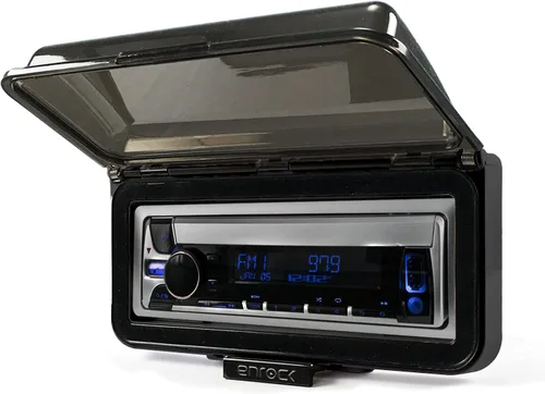 Vista 6 de Kenwood - Receptor de reproductor de CD estéreo USB AUX con Bluetooth para salpicadero, con Enrock Marine Dash Kit protector cubierta de radio, kit