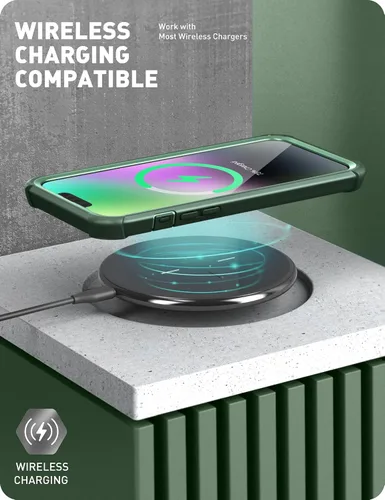 Vista 7 de i-Blason Funda para iPhone 14 (2022) / iPhone 13 (2021) de 6.1 pulgadas con protector de pantalla integrado, parte trasera transparente, parachoques