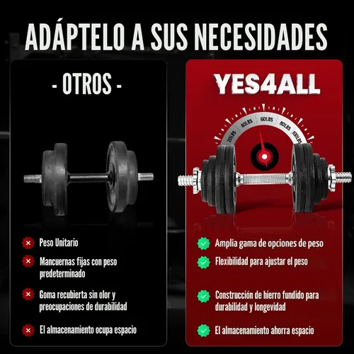 Vista 5 de Yes4All Old School Adjustable Dumbbell Set with Weight Plates, Star Lock Collars/Connector, 40lbs to 200lbs Adjustable Weight Plates Set
