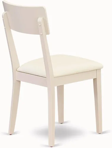 Vista 7 de East West Furniture ADC-LWH-LC Andi - Juego de 2 sillas de comedor tapizadas de piel sintética, color blanco lino