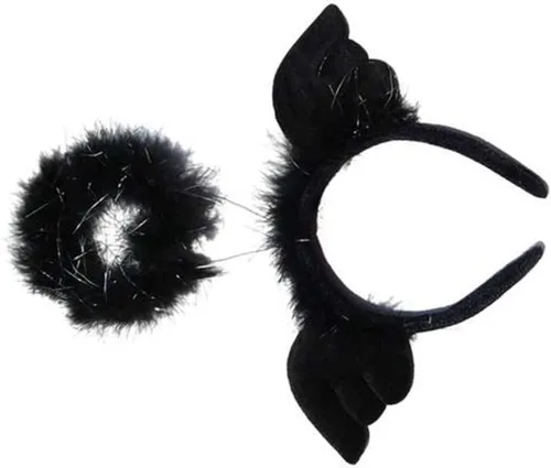 Vista 9 de SHERCHPRY 2 Pcs White Hair Ribbon Headband Black Halloween Hairhoop Hair Accessories Turban Headband Dark Headband