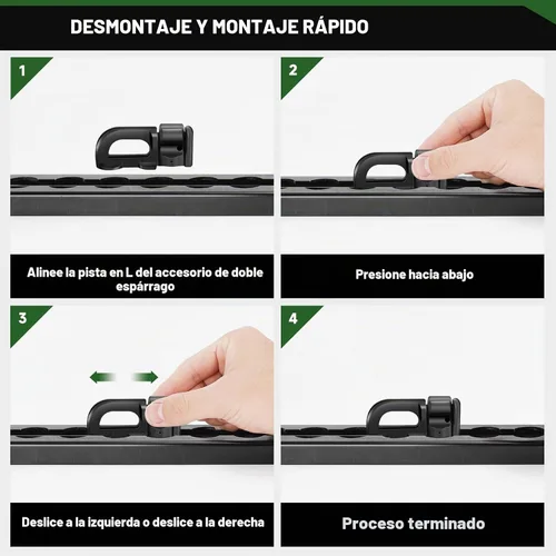 Vista 5 de Ajuste de doble perno en L para riel en L Usado con riel en L para cama de camión, control de carga de remolque, camioneta, RV, ATV, con capacidad