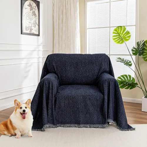 Vista 45 de MYSKY HOME Fundas para sillón, funda para silla reclinable, color beige, fundas de sofá para sofá modular en forma de L, fundas de sofá de gran
