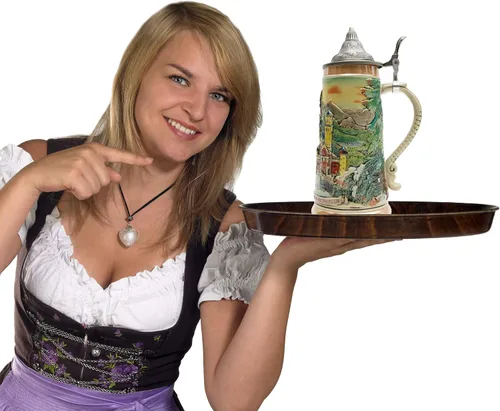 Vista 6 de Essence of Europe Gifts E.H.G OktoberfestHaus - Taza de cerveza grande de Ludwig's Neuschwanstein Schloss (castillo), grabado con tapa, diseño