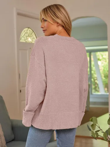 Vista 38 de LILLUSORY - Suéteres sin botones grandes para mujer, suéter mullido, grueso y cálido