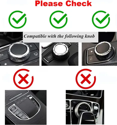 Vista 2 de Angelguoguo - Tapa de botón de control multimedia de auto para Mercedes Benz A B E GLC GLA GLK GLE ML GL Class, Azul