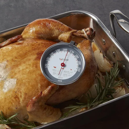 Vista 5 de Taylor Termómetro de 3 piezas, incluye 1 termómetro digital súper rápido y 2 termómetros analógicos para carne, aptos para horno, multicolor