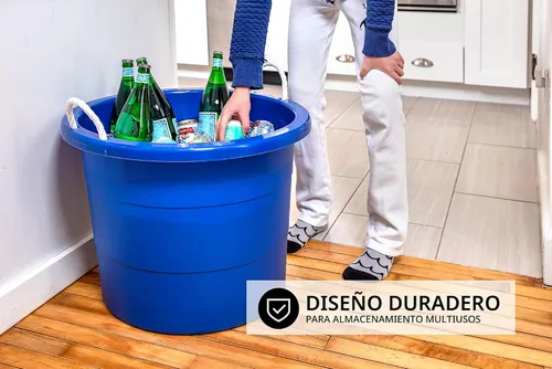 Vista 6 de United Solutions - Cuba de almacenamiento de fácil acceso con asas de cuerda, 19 galones, azul, 2 unidades (TU0335)