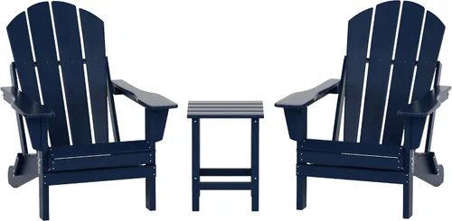 Vista 13 de WO Home Furniture - Juego de 3 sillas plegables para exteriores, mesa auxiliar, resistente a la intemperie y a los rayos UV, para césped, jardín