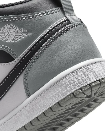 Vista 7 de Jordan Jordan 1 Mid (niño pequeño), Gris ahumadoBlanco-antracita