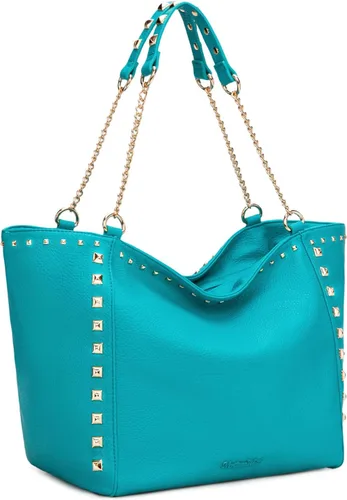 Vista 18 de Montana West - Bolso de mano grande para mujer con asa superior sobredimensionada y bolsos con cadena XL-negro