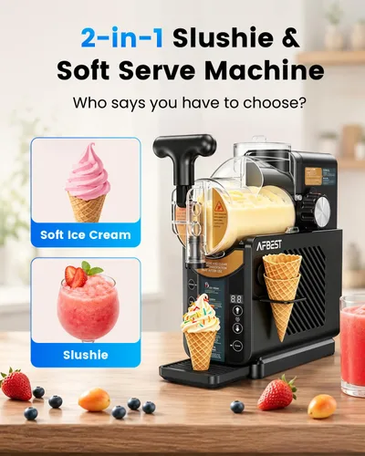 Vista 12 de Slushie Machine for Home 2-in-1 Slushy & Soft Serve Ice Cream Maker