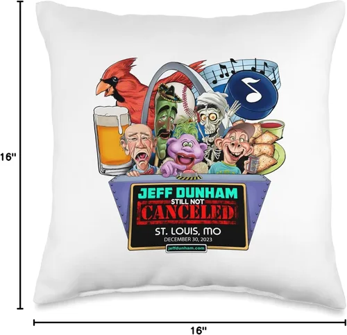 Vista 4 de JEFF DUNHAM St. Louis, MO (2023) - Almohada de 16 x 16 pulgadas, multicolor