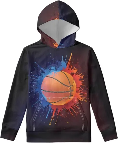 Vista 5 de JEOCODY Sudadera con capucha unisex para niños, lindo suéter de manga larga con bolsillo