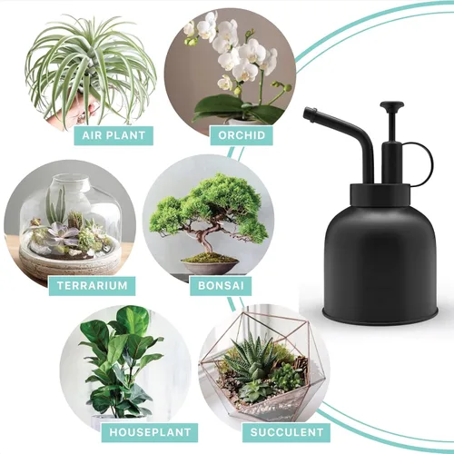 Vista 5 de Plant Mister - Botella rociadora de acero inoxidable para plantas de interior, rociador de bonsái, rociador de suculentas, atomizador de plantas