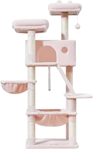 Vista 76 de Taoqimiao Árbol para gatos de 57.5 pulgadas, torre para gatos de interior para adultos, condominio extragrande para gatos, 8 postes rascadores