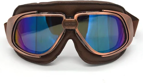 Vista 21 de Gafas vintage retro estilo piloto motocicleta Cruiser Scooter