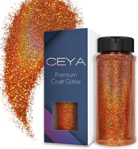 Vista 11 de Ceya - Polvo de purpurina holográfica ultra fina, 1.1 LB/17.63 OZ, color negro láser, 1/128' 0.008' 0.2mm, en masa para manualidades, resina, vasos