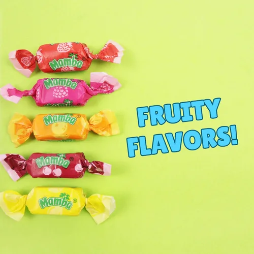 Vista 3 de Mamba - Paquete variado de golosinas masticables de frutas, surtido de dulces, piezas envueltas individualmente, 3.52 onzas (paquete de 3)