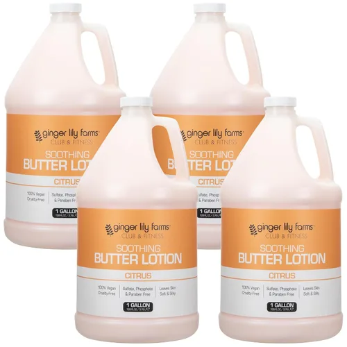 Vista 8 de Ginger Lily Farms Club & Fitness Loción de mantequilla calmante para piel seca, 100% vegana y libre de crueldad, aroma a aloe vera, repuesto de 1